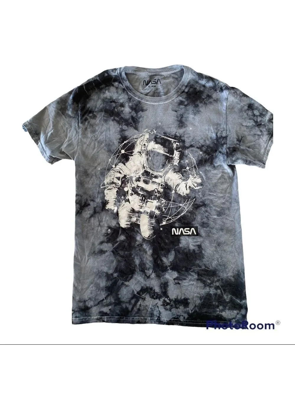 NASA Astronaut Tie Dyed Gray & Black Tee Shirt, Size: Small or Child “S / CH”